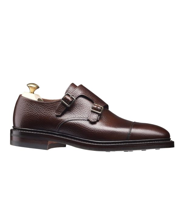 Crockett and Jones Harrogate Double Monkstrap Shoe in Dark Brown Hot on Sale