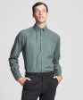 Brushed Cotton Cashmere Twill Shirt in Olive For Sale