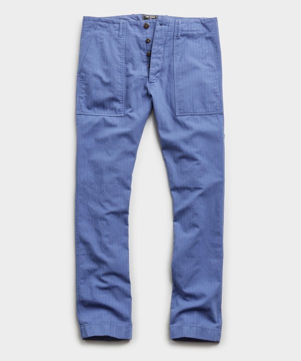 Herringbone Camp Pant in French Blue Sale