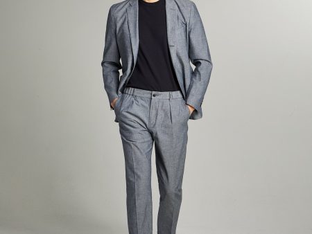 Chambray Traveler Suit in Indigo on Sale