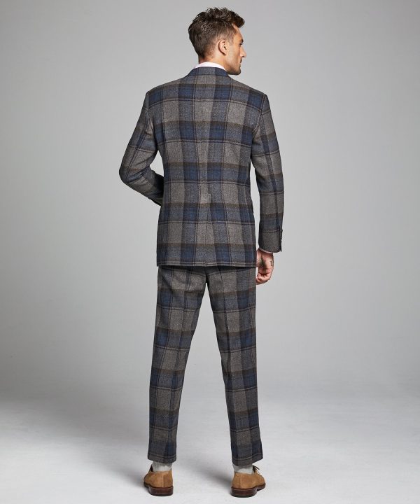 Oversized Check Sack Suit Coat in Charcoal Fashion