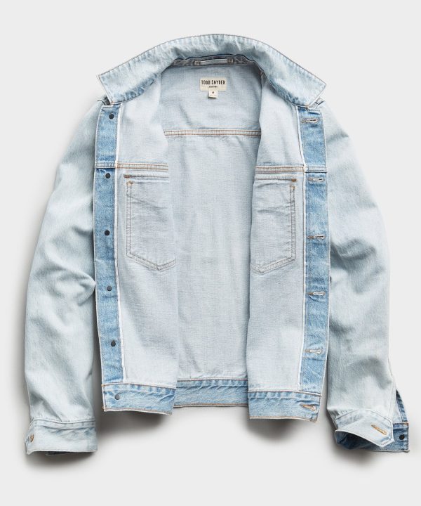 Japanese Denim Jacket in Sun Bleach Wash Cheap