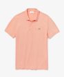 Lacoste Short Sleeve Regular Fit Stretch Cotton Paris Polo in Pink on Sale