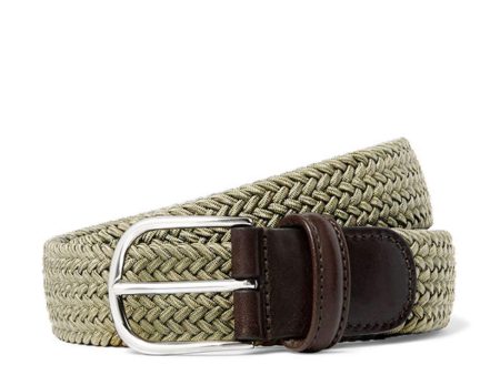 Anderson s Solid Woven Elastic Belt in Tan on Sale