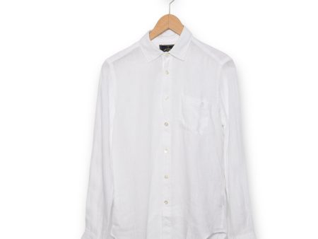 Portuguese Flannel Linen Pocket Shirt white Online Sale