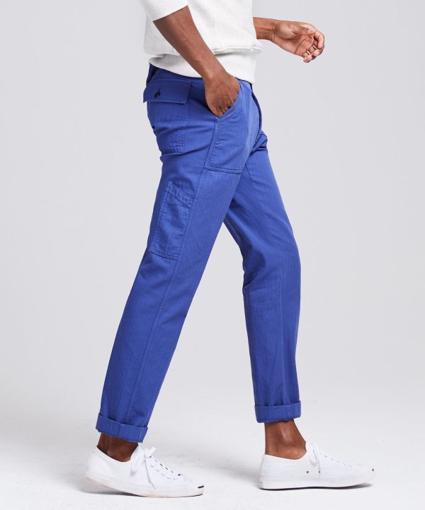 Herringbone Camp Pant in French Blue Sale