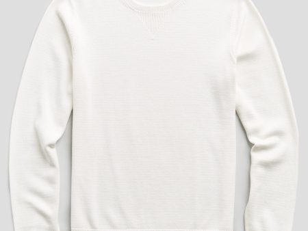 Cotton Cashmere Sweater in Ivory Online Hot Sale