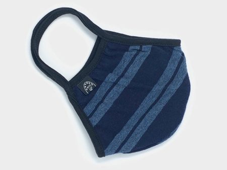 Cotton Jersey Bold Stripe Face Mask in Navy Hot on Sale