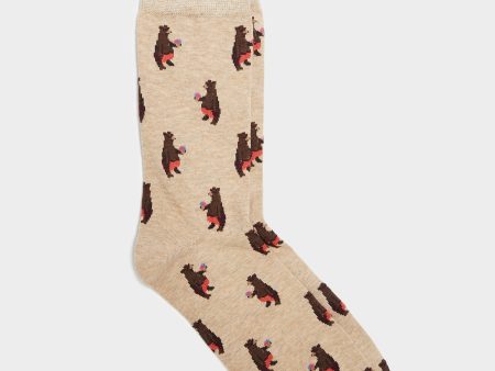 Corgi Bear Eating Ice Cream Sock in Khaki Cheap