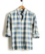 Blue and Cream Plaid Flannel Shirt Fashion