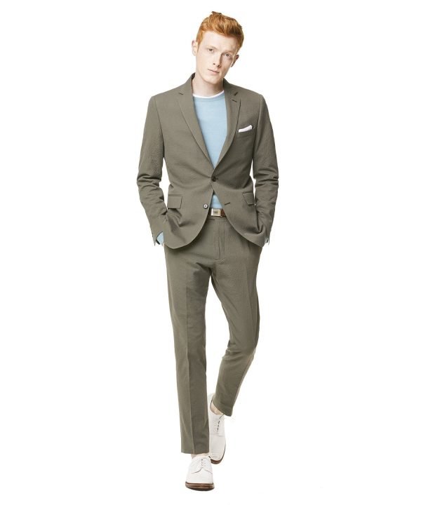 Seersucker Sutton Suit Jacket in Olive Sale