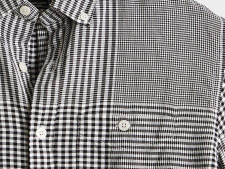 Glen Plaid Flannel Shirt in Black Sale