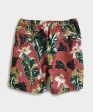 7  Pool Short in Red Floral For Cheap