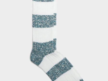 Corgi Dual Color Stripe Sock in Blue Mix For Cheap