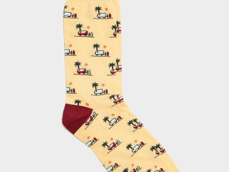 Corgi Camper Van Sock In Yellow Cheap