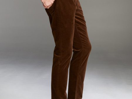 Slim Fit 5-Pocket Italian Stretch Cord in Camel Sale