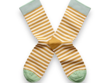 Bonne Maison Sock Stripe Ochre For Sale