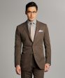 Herringbone Linen Sack Suit Jacket in Brown Online Sale