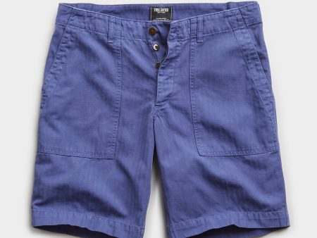 9.5  Herringbone Camp Short in French Blue For Cheap