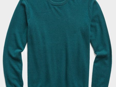 Cashmere Crewneck Sweater in Evergreen Online now