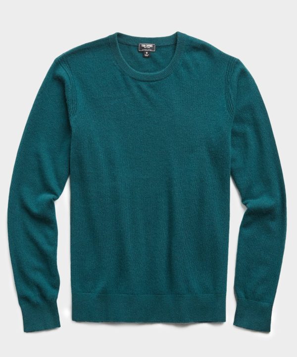 Cashmere Crewneck Sweater in Evergreen Online now