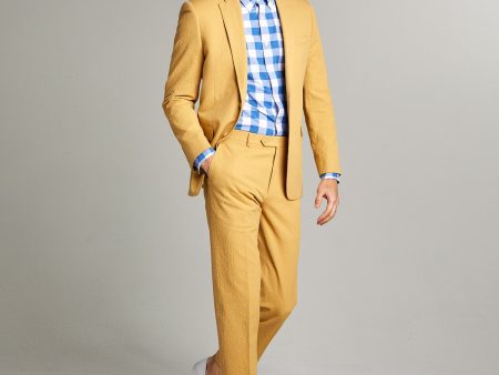 Sutton Seersucker Suit in Mustard Sale