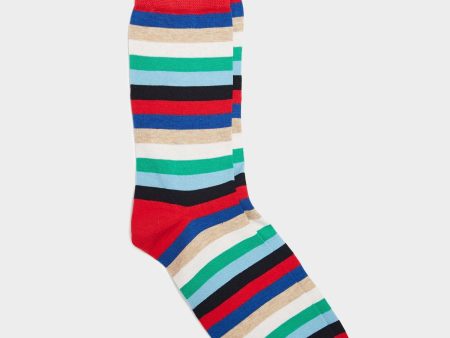 Corgi Multistripe Sock Red in Red Online