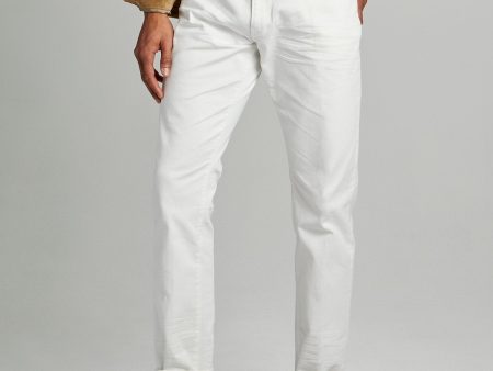 Slim Fit 5-Pocket Garment-Dyed Stretch Twill in White Online