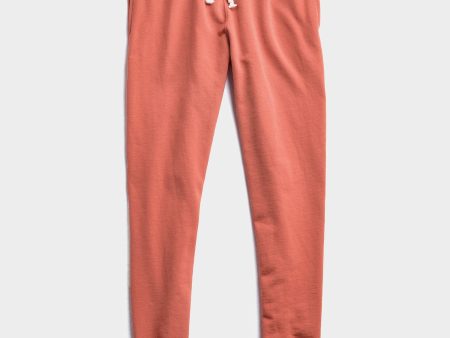 Lightweight Slim Jogger Sweatpant in Orange Russet Fashion