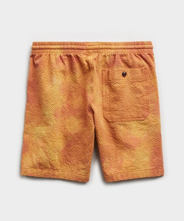 7  Tie Dye Seersucker Weekend Short in Orange Supply