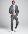 Wool Chalk Stripe Sutton Suit Jacket in Charcoal Online