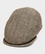 Lock & Co Drifter Flat Cap Moon Wool in Brown Herringbone Online Sale