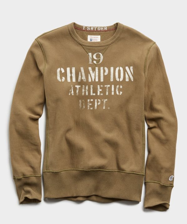 Champion 19 Athletic Dept. Sweatshirt in Fatigue Green For Discount