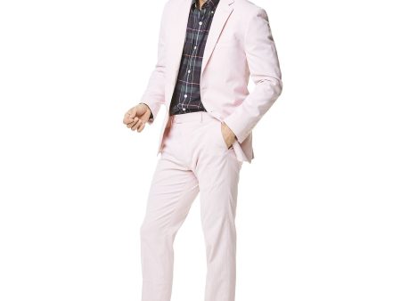 Fine Corded Cotton Stripe Sutton Suit Jacket in Pink Discount