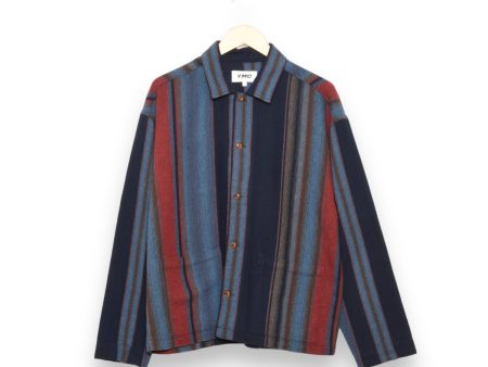 YMC PJ Overshirt blue multi Hot on Sale