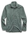 Brushed Cotton Cashmere Twill Shirt in Olive For Sale