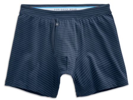 MACK WELDON SILVER BOXER BRIEF IN TRUE NAVY on Sale