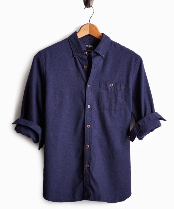 Brushed Cotton Cashmere Twill Shirt in Navy Fashion