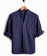 Brushed Cotton Cashmere Twill Shirt in Navy Fashion