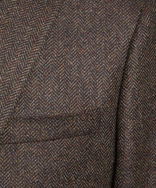 Wool Cashmere Herringbone Sutton Suit Jacket in Olive For Cheap