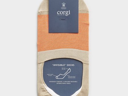 Corgi No Show Micro Stripe Sock in Beige Online