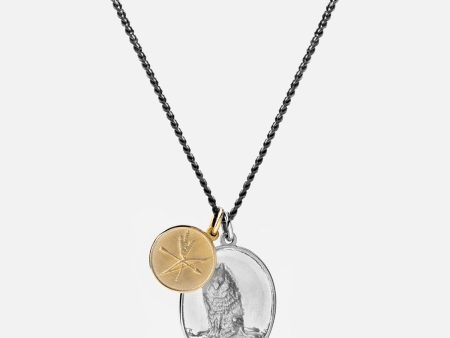 Miansai  Wolf Pendant Necklace in Sterling Silver Gold Online now