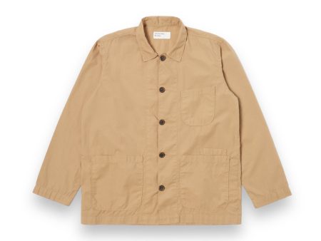 Universal Works Bakers Overshirt 30680 organic fine poplin summer oak Online now