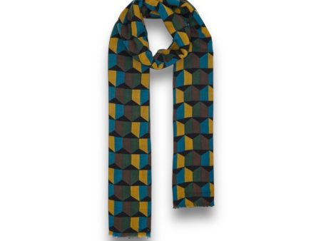 Lovat & Green Blanket Scarf Warhol mustard on Sale