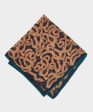 Drake s Snakes Printed Pocket Square in Brown Fashion