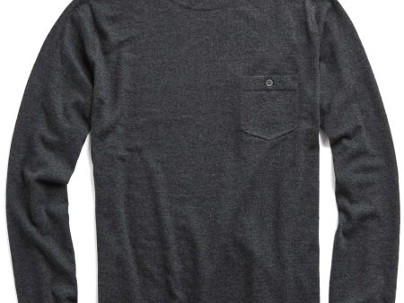 Italian Cashmere T-Shirt Sweater in Charcoal Online Hot Sale