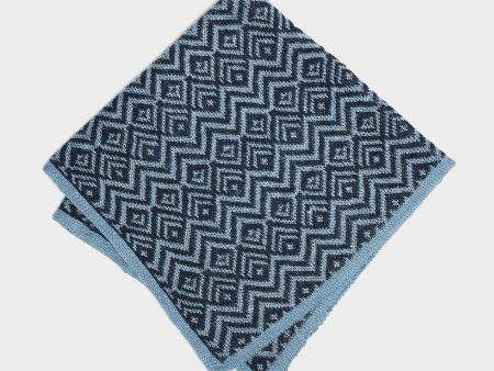 Mungai Jaquard Pocket Square in Blue Online now