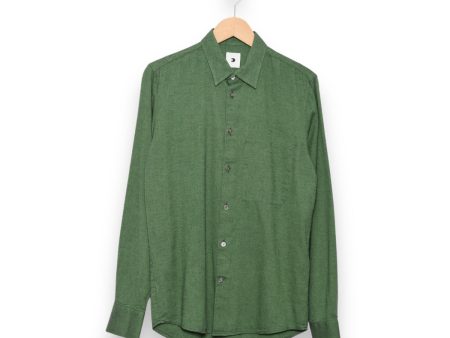 Delikatessen Feel Good Shirt D715 IT76 finest herringbone twill green Hot on Sale