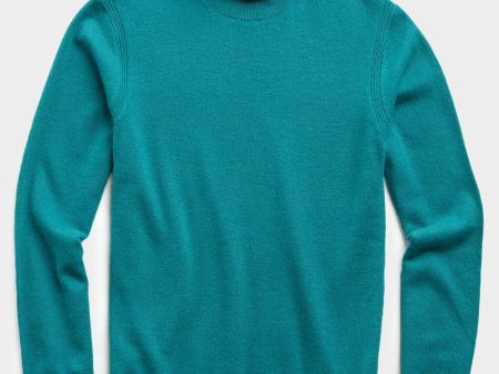 Cashmere Turtleneck in Teal Discount