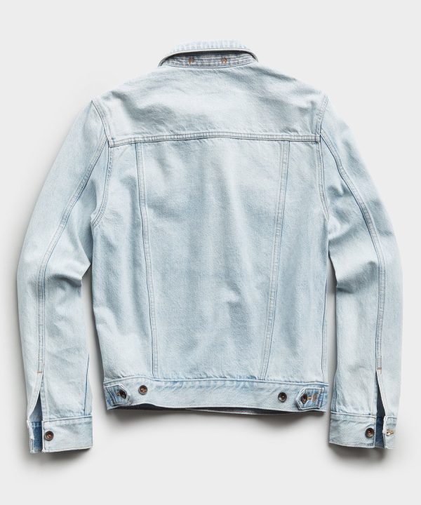 Japanese Denim Jacket in Sun Bleach Wash Cheap